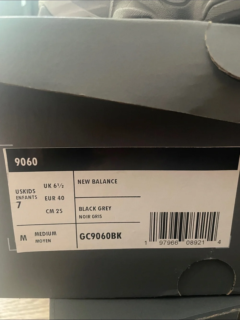 New Balance Men’s Black and Gray 9060 Style Sneakers